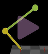 planar double pendulum balancing and leaping, click to see video