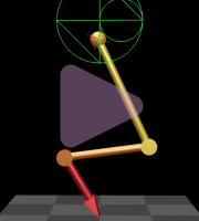 triple pendulum tip follows path, click to see video